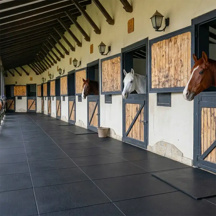Fabricamos los pisos de caucho para caballerizas